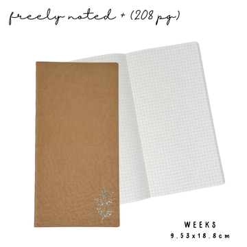 Weeks | Brown Freely Noted (208 Seiten) | Tomoe River Papier Notizbuch