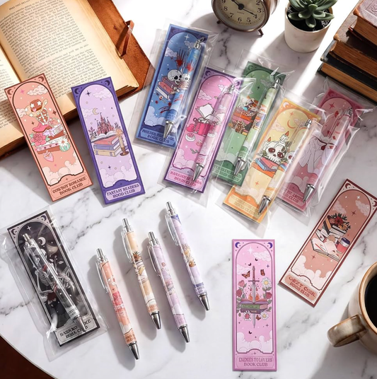 Book theme bookmark and pen sets
