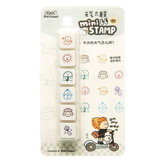 Mini 6 in 1 stamps - Weather - Portable size