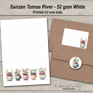 Teacup Planters Stationery Set - 52gsm Tomoe River Paper