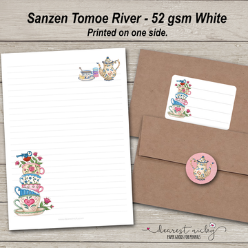 Stack of Teacups Stationery Set - 52gsm Tomoe River Paper