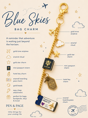 Blue Skies Bag Charm