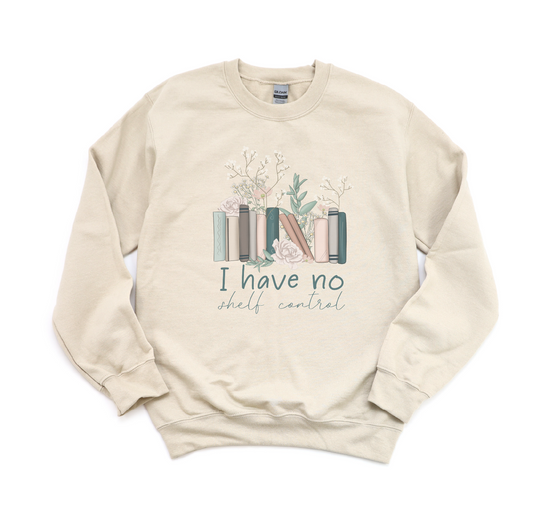 Beige sweatshirt with floral design and text on a white background