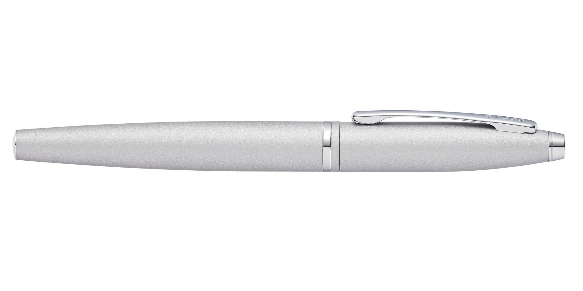 Silver pen on a white background