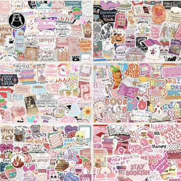 Book lover theme waterproof stickers 