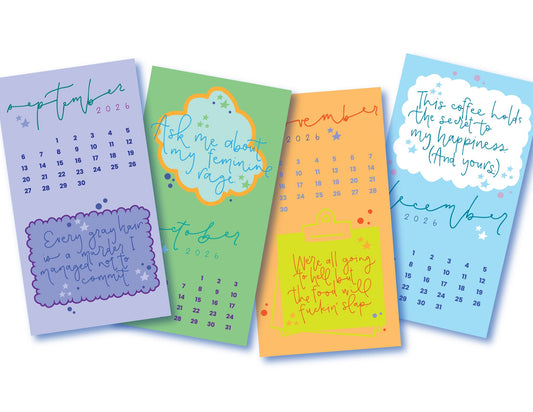 Snarky 2026 6x11" Calendar + sticker set